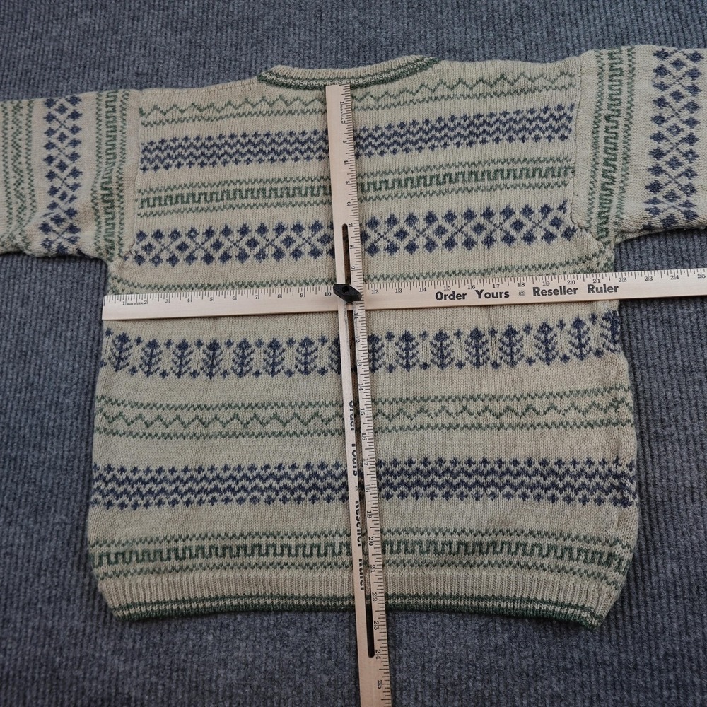Vintage LL Bean Sweater Mens Large Linen Wool Fair Isle Crewneck Ireland - Picture 5 of 8